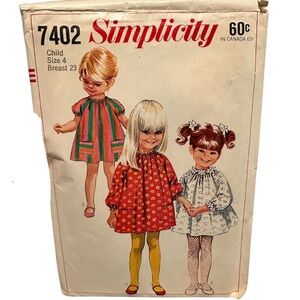 Vintage 1960s Simplicity Children’s Dress Pattern